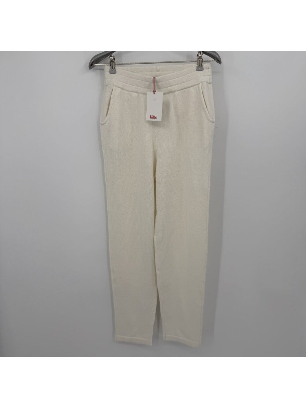 Kilte Collection The Kay Straight Leg Pants in Ivory 0/XS Cotton-Cashmere $345
